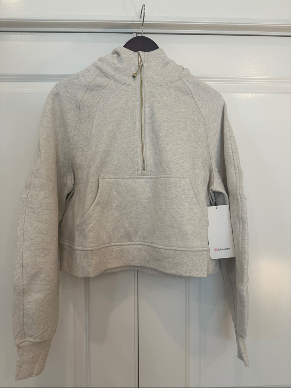 NWT Lululemon athletica Heather gold zip Scuba Oversized Half-Zip Hoodie M/L